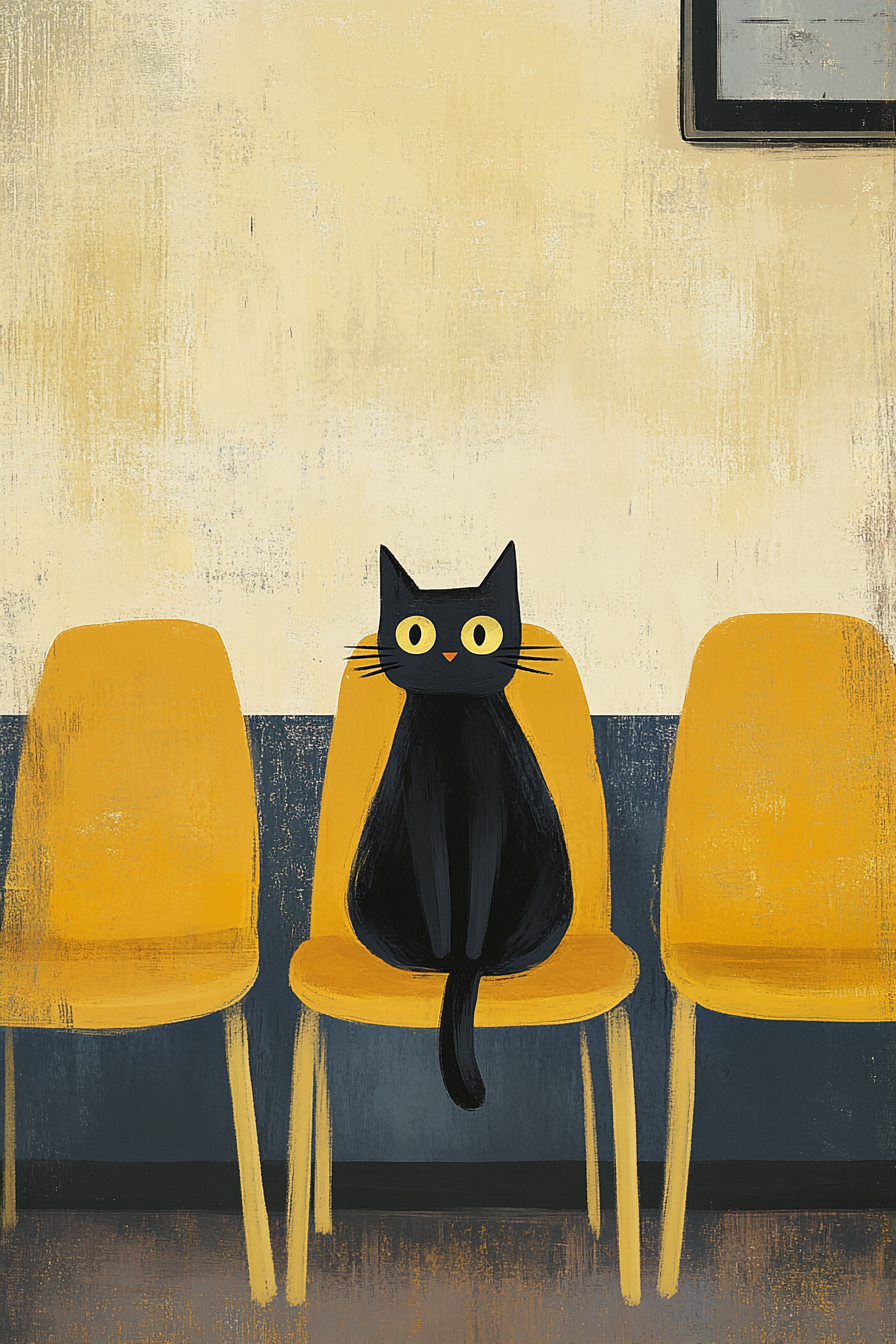 Black Cat Waiting Acrylic Print