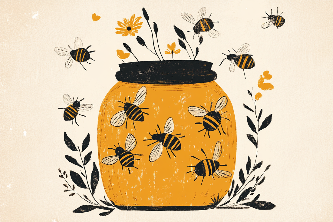 Embroidered Honey Jar Acrylic Print