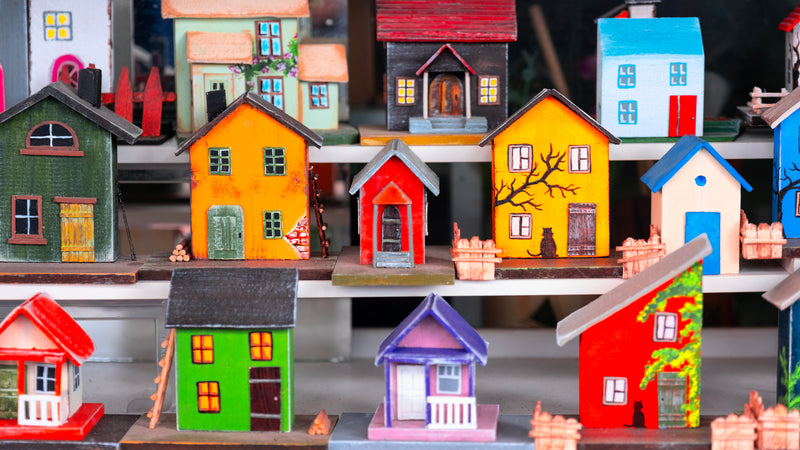 Tiny colorful wooden house