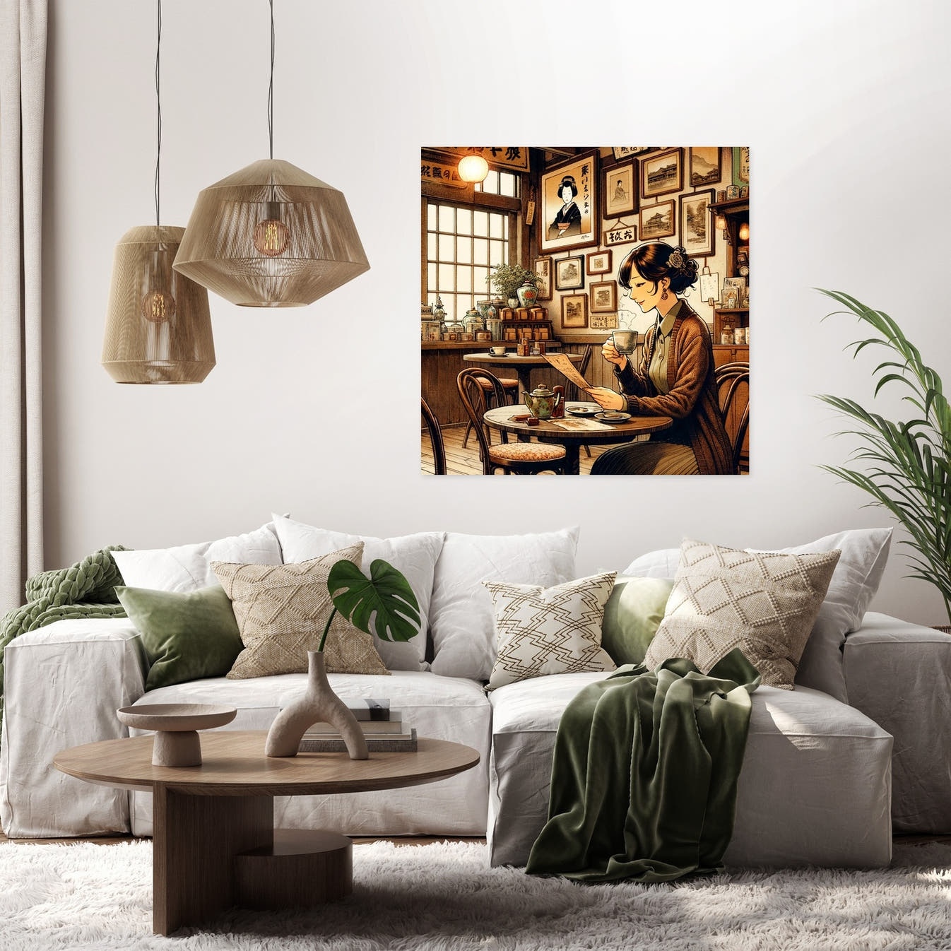 Nostalgic Café Moment Canvas - Secondary Image 2