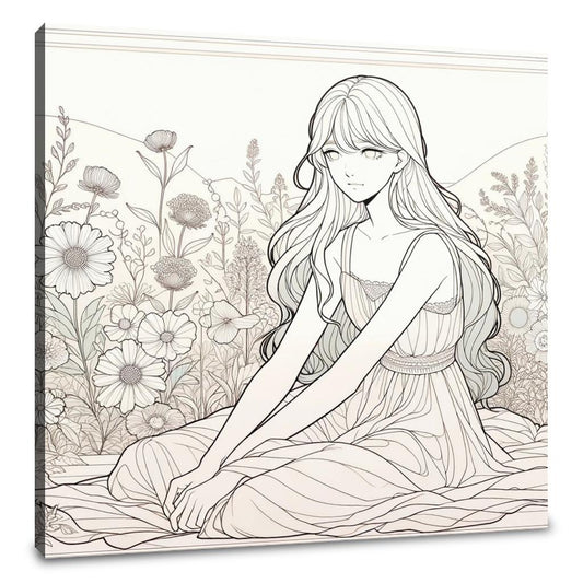 Tranquil Garden Girl Canvas - Main Image