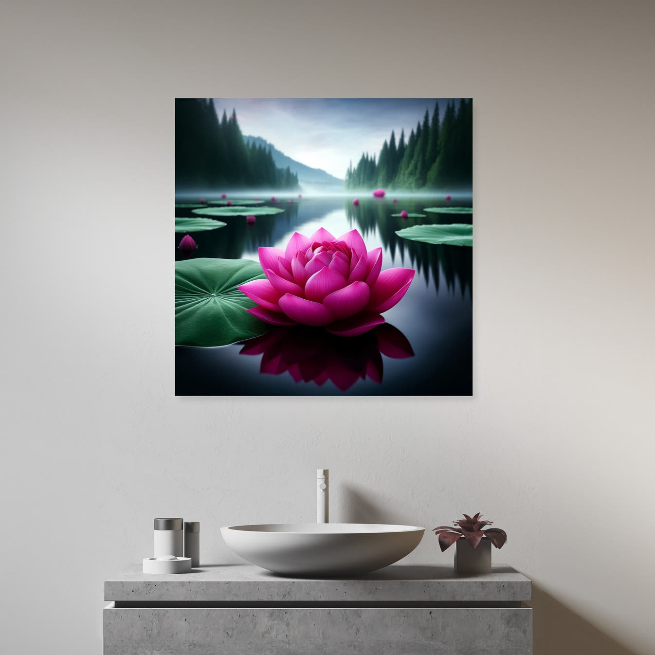Lotus Tranquility Canvas - Secondary Image 3