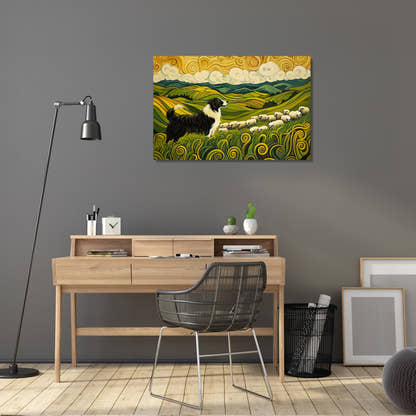 Energetic Border Collie Canvas - Secondary Image 5