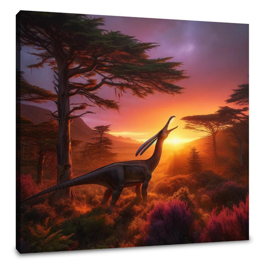 Sunset Serenade Parasaurolophus Canvas - Main Image