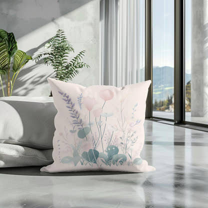 Vanilla Pastel Botanical Cotton Cushion - Secondary Image 3