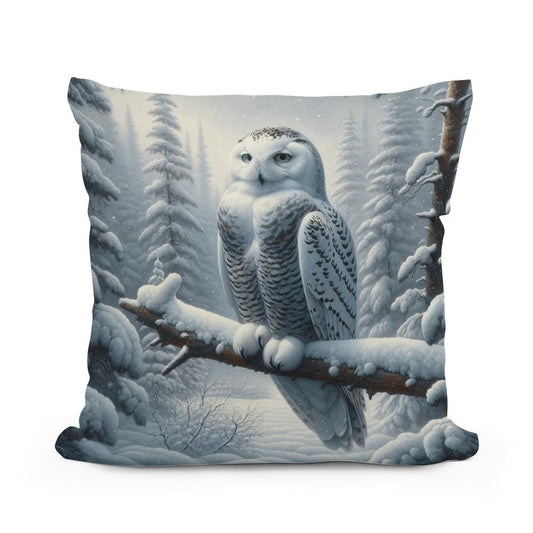 Winter Owl Solitude Cotton Cushion - Main Image
