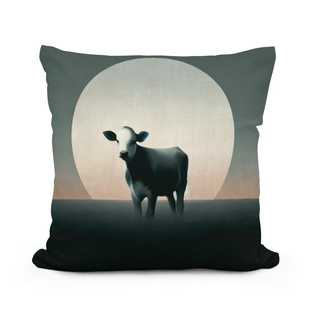 Minimalist Dusk Cow Cotton Cushion - Main Image