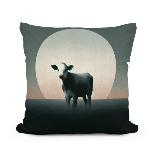 Minimalist Dusk Cow Cotton Cushion - Main Image