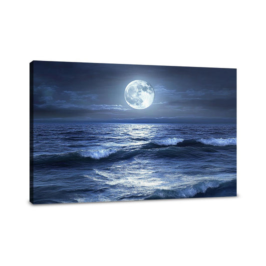 Moonlight Wave Whisper Canvas - Main Image