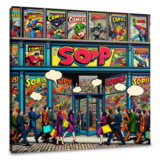 Pop Art Comics Hub Canvas - Main Image