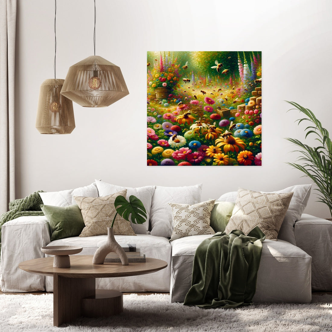 Bustling Garden Life Canva - Secondary Image 2