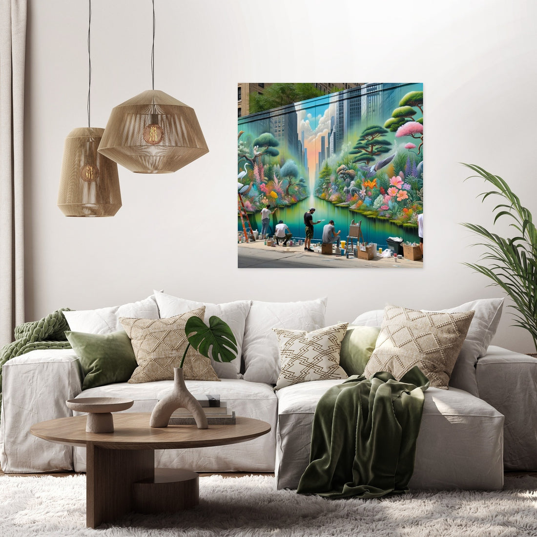 Urban Garden Mural Canvas - Secondary Image 2