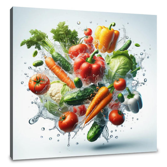 Vegetable Splash Symphony Canvas - Main Image
