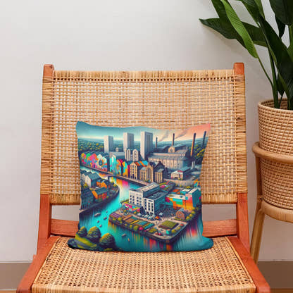 Newcastle Ouseburn Valley Creative Fusion Cotton Cushion - Secondary Image 2