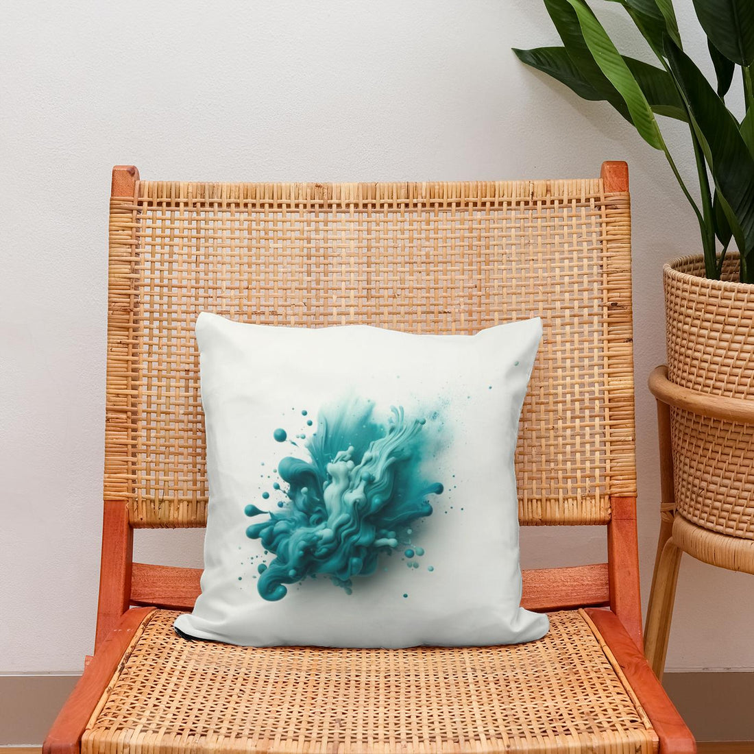 Teal Serenity Cotton Pillow - Secondary Image 2