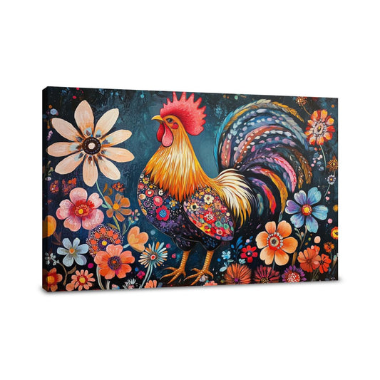 Rooster's Floral Canvas - Main Image