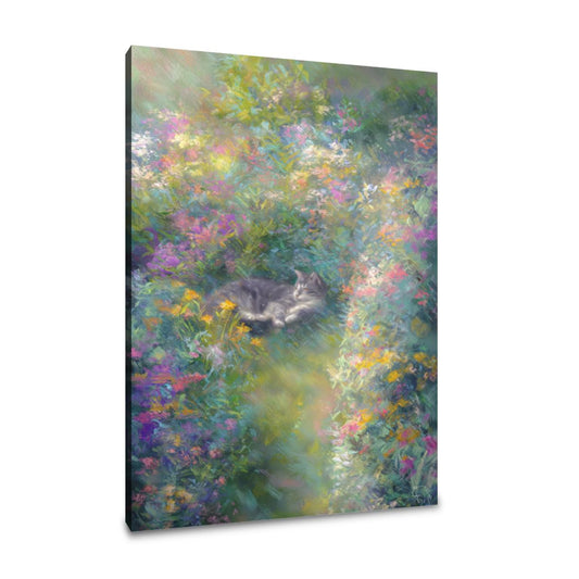 Garden Cat Morning Canvas - Main Image