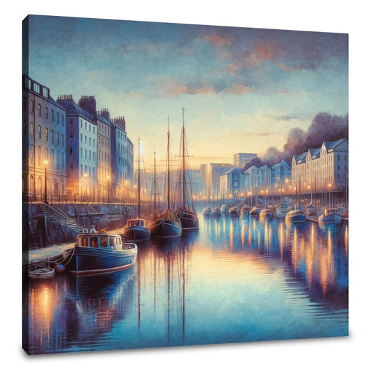 Bristol Harbourside Dusk Canvas - Main Image