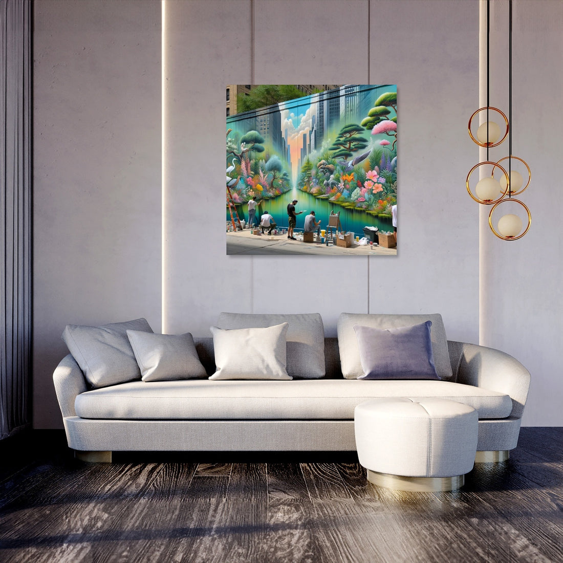 Urban Garden Mural Canvas - Secondary Image