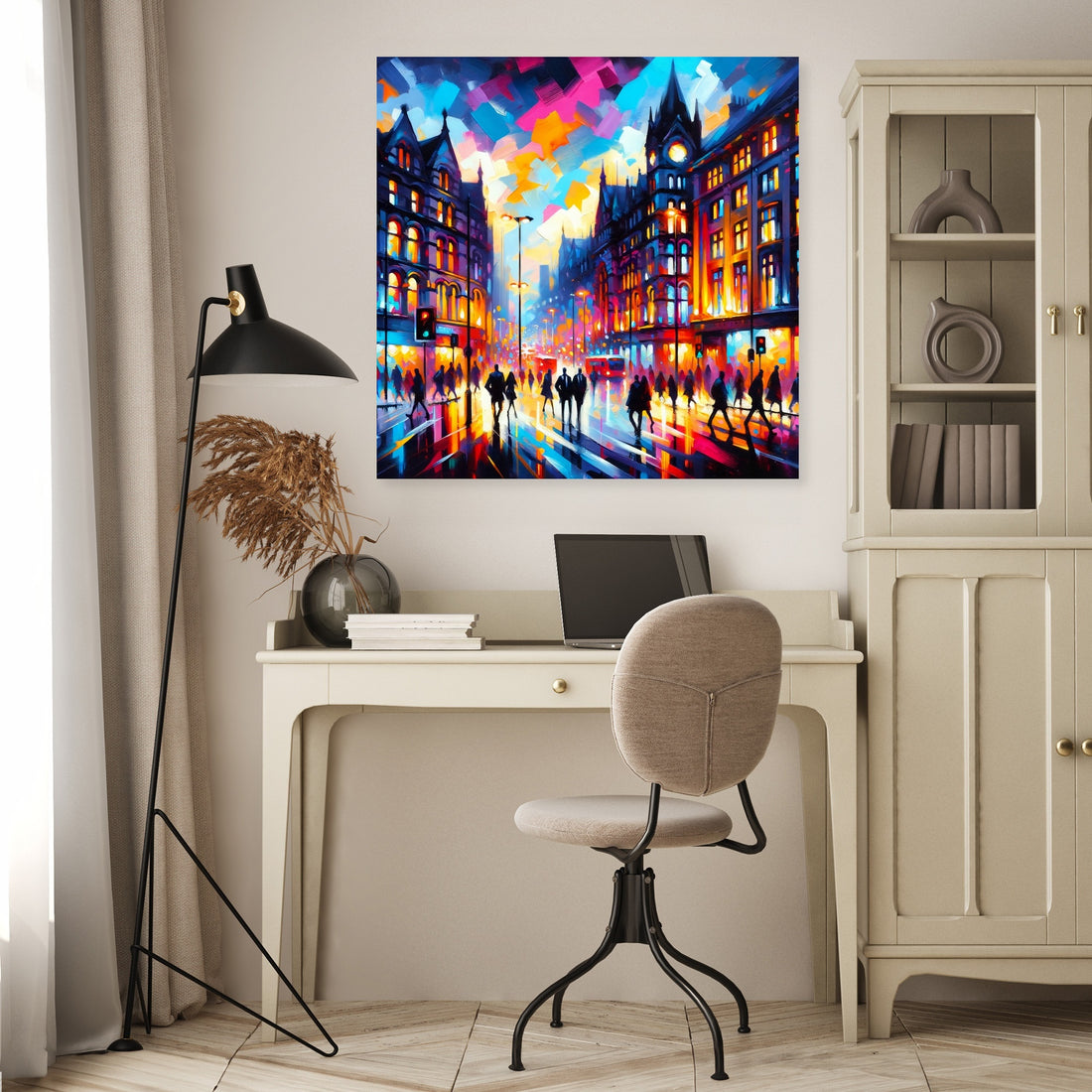 Manchester Oxford Road Twilight Canvas - Secondary Image 4