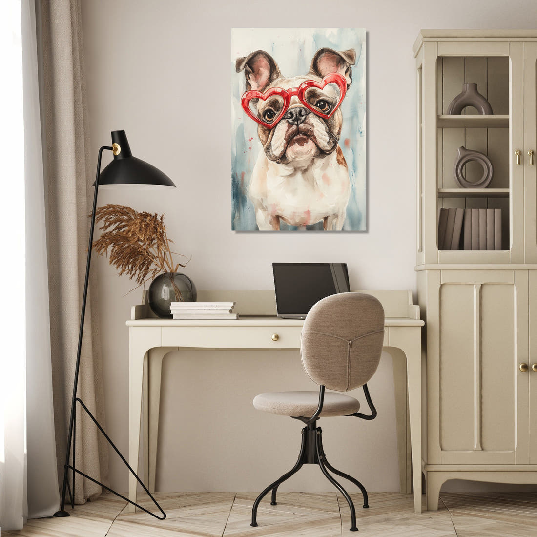 Red-Hearted Bulldog Canvas - Secondary Image 4