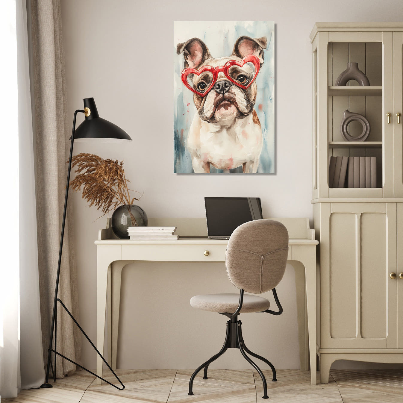 Red-Hearted Bulldog Canvas - Secondary Image 4