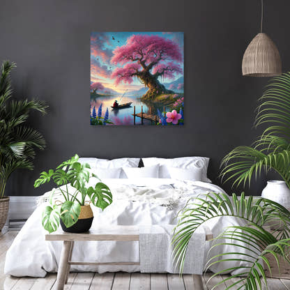 Tranquil Blossom Lake Canvas - Secondary Image 6