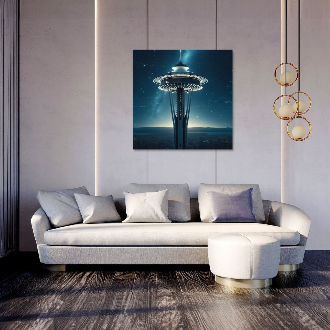 Space Needle Sky Canvas - Secondary Image