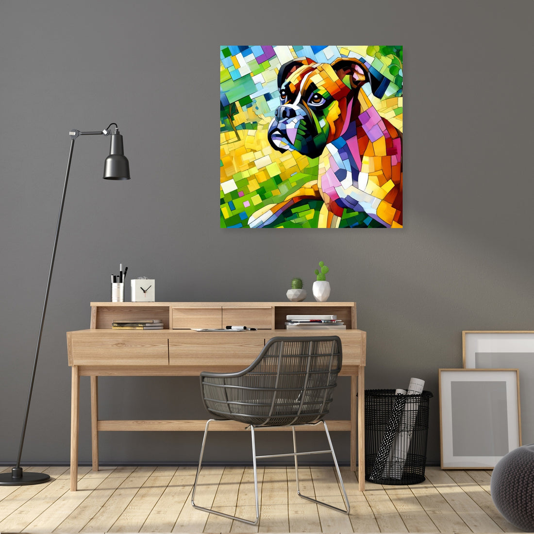 Boxer's Day Out Vibrant Energy Canvas - Secondary Image 5