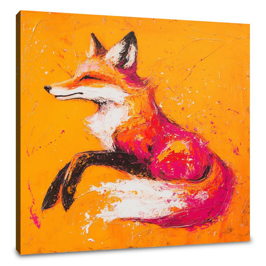 Vibrant Fox on Fiery Canvas - Main Image