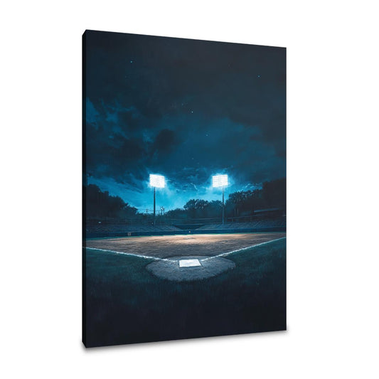 Baseball Field at Night Canvas - Main Image