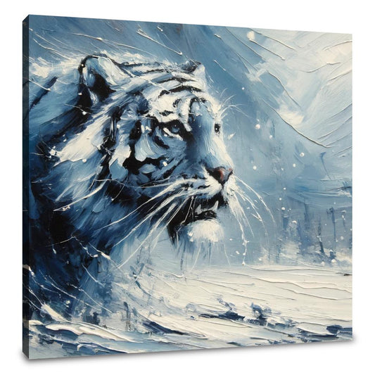 Winter Tiger Stare Canvas - Main Image