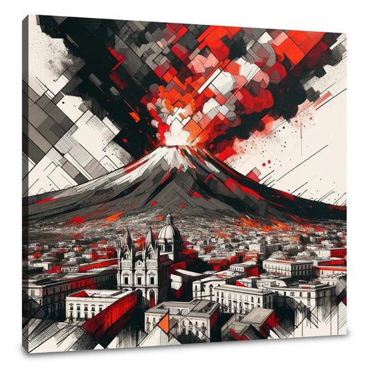 Vesuvius Cubist Threat Canvas - Main Image
