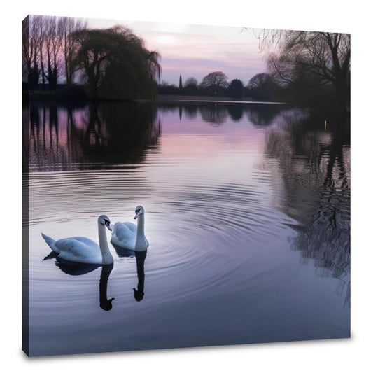 Twilight Swans Canvas - Main Image
