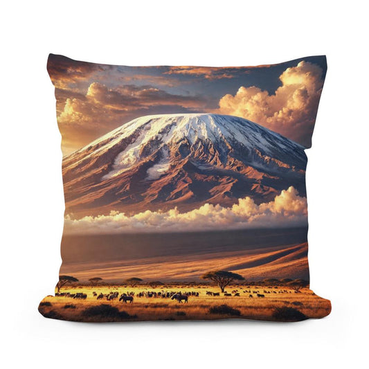 Kilimanjaro Sunrise Cotton Pillow - Main Image