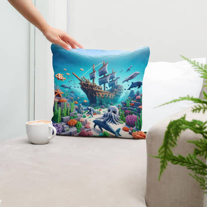 Ocean Depths Cotton Cushion - Secondary Image 5