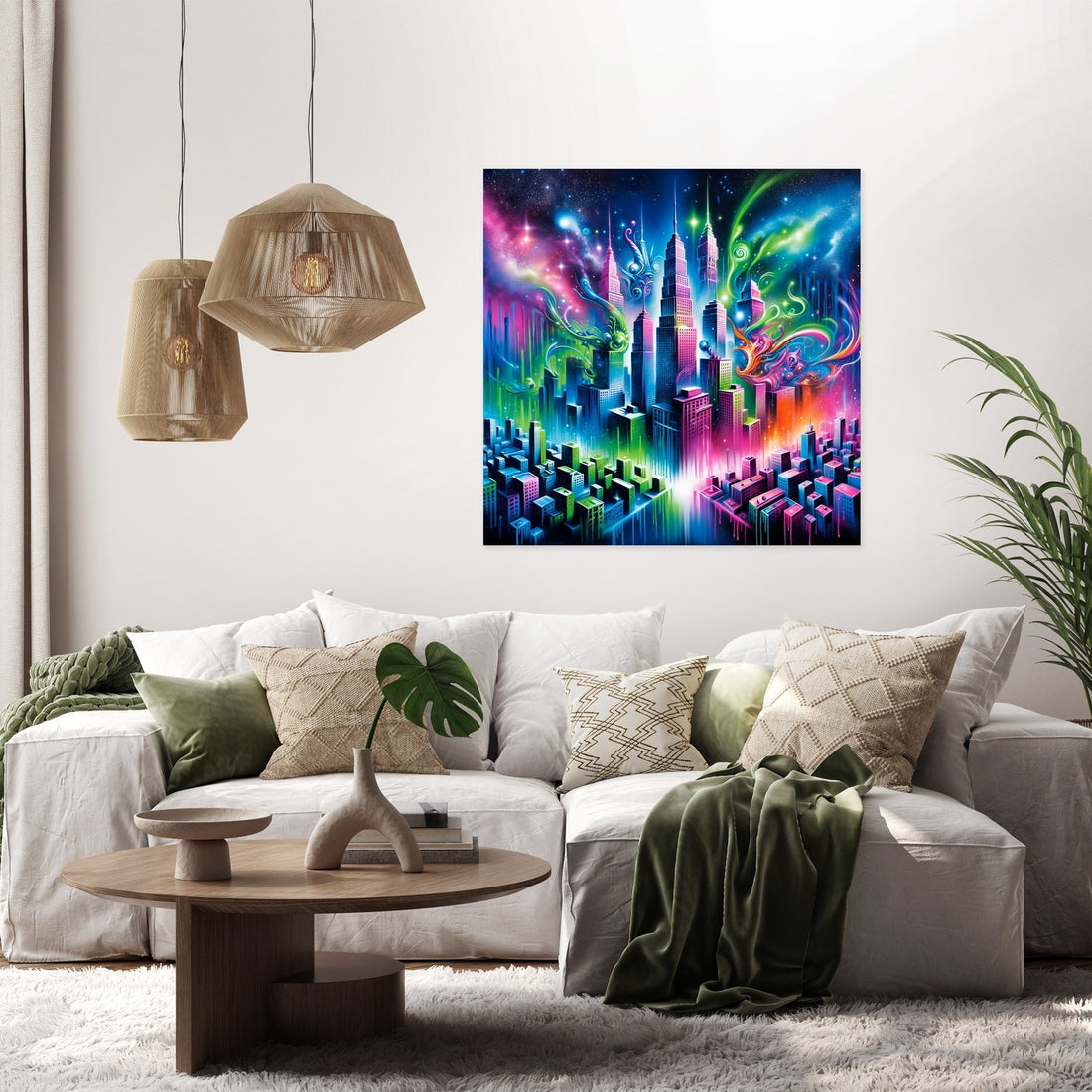 Neon Dreamscape Canvas - Secondary Image 2