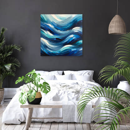 Oceanic Rhythms Abstract Canvas - Secondary Image 6