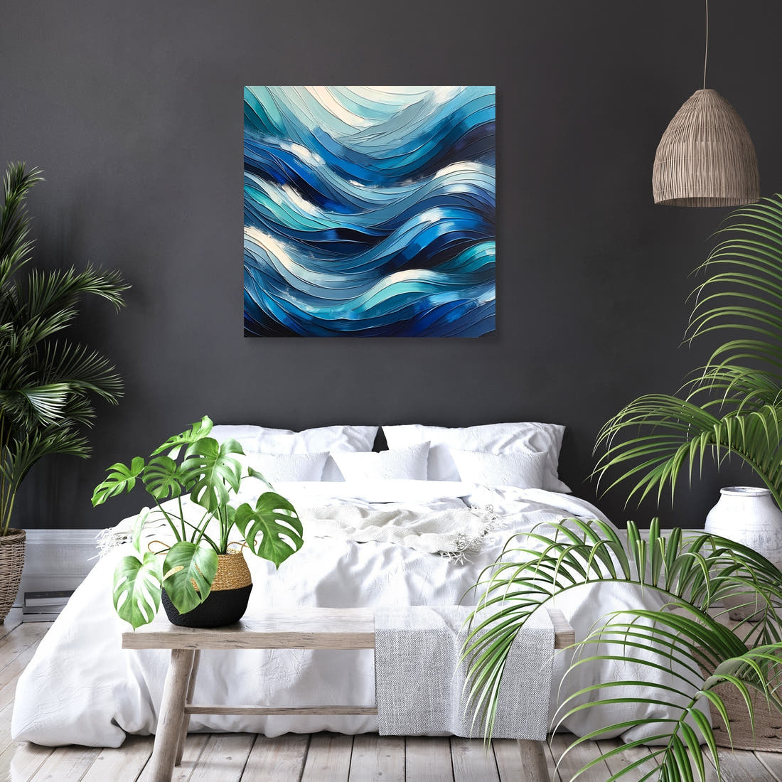 Oceanic Rhythms Abstract Canvas - Secondary Image 6