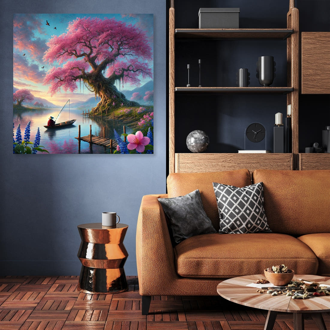 Tranquil Blossom Lake Canvas - Secondary Image 3