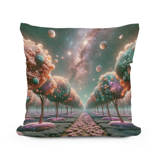 Cosmic Orchard Cotton Cushion - Main Image
