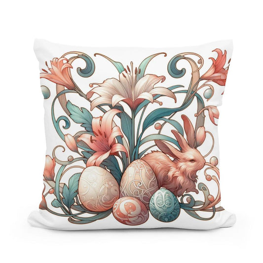 Nouveau Easter Whimsy Cotton Pillow - Main Image