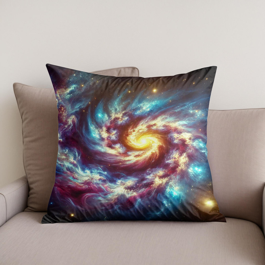 Galactic Whirl Cotton Pillow - Secondary Image