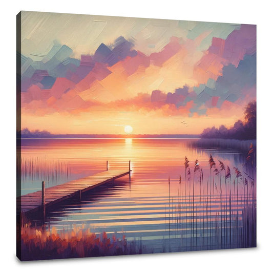 Sunset Lakeside Canvas - Main Image