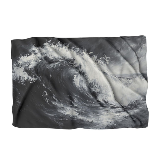 Monochrome Serenity Wave Blanket - Main Image