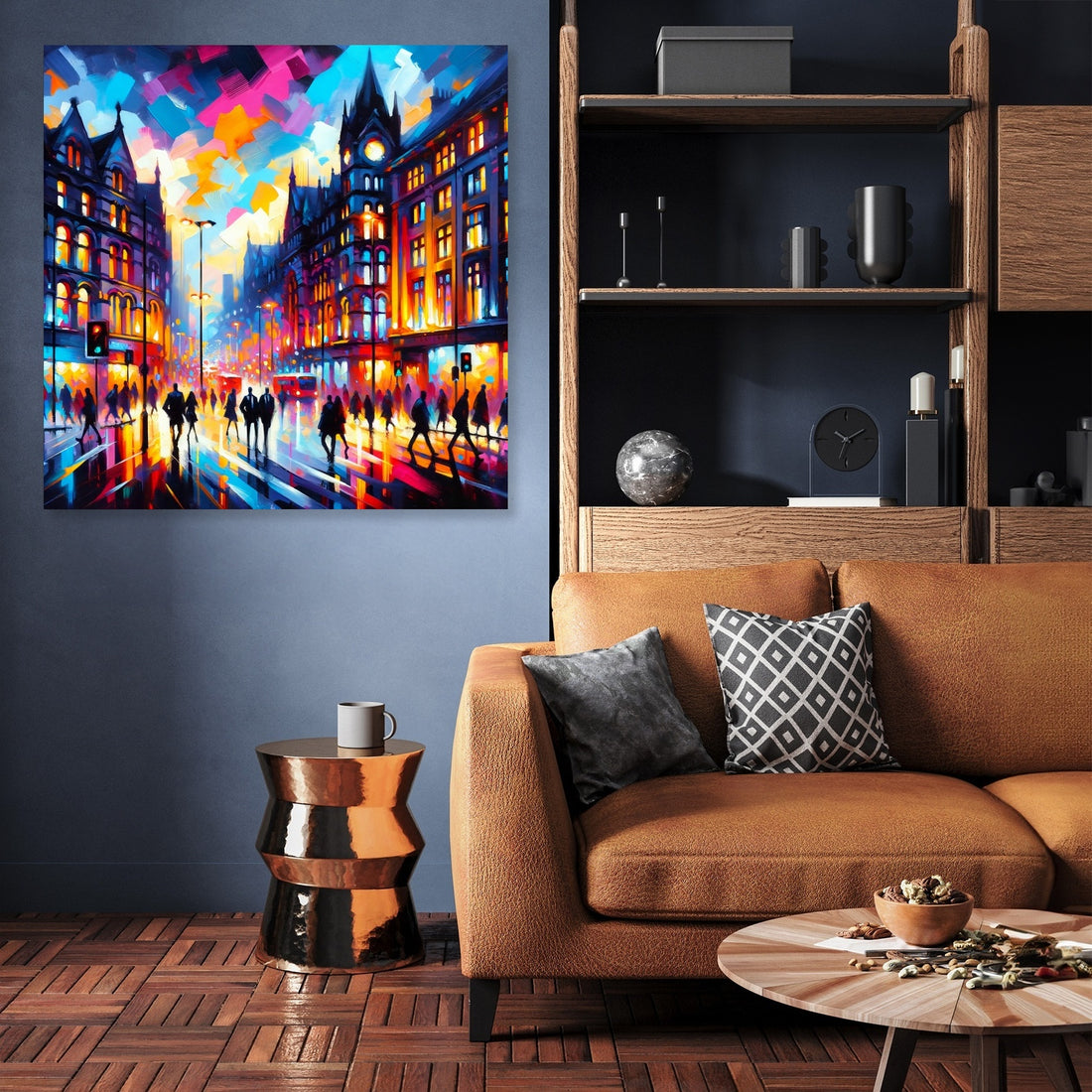 Manchester Oxford Road Twilight Canvas - Secondary Image 3