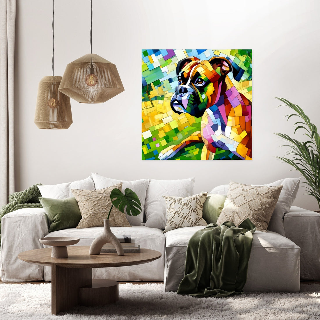 Boxer's Day Out Vibrant Energy Canvas - Secondary Image 2