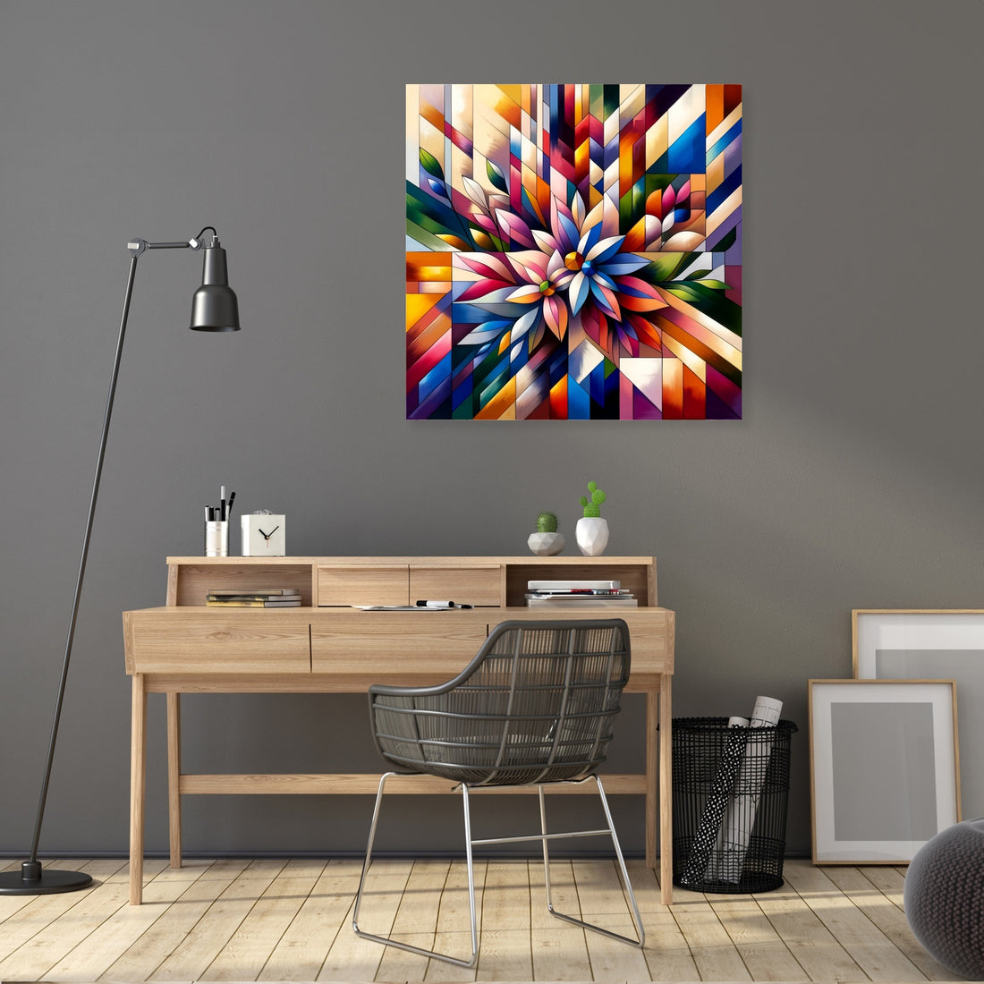 Geometric Floral Fusion Canvas - Secondary Image 5