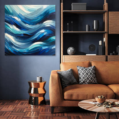 Oceanic Rhythms Abstract Canvas - Secondary Image 3