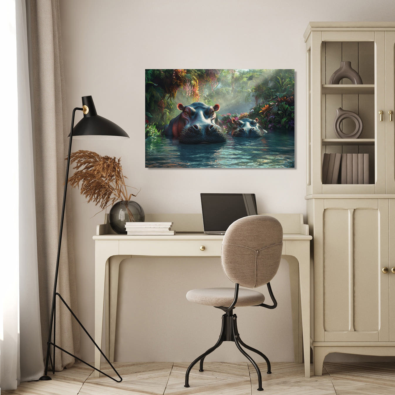 Hippo Family Reverie Canvas - Secondary Image 4
